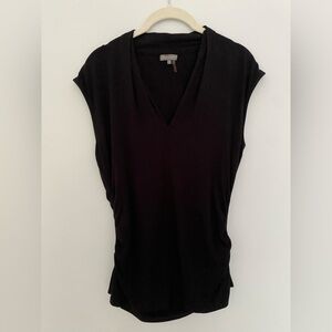 Vince Camuto Black Tank Top Side Ruched